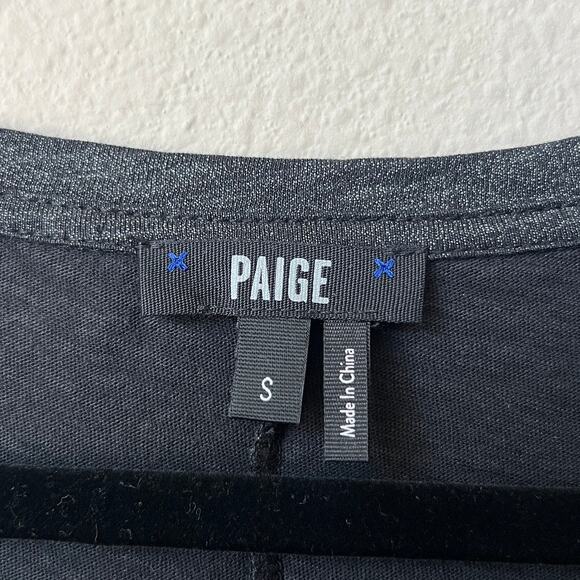 FRAME Metallic Black VNeck Tee Size S - Picture 4 of 6